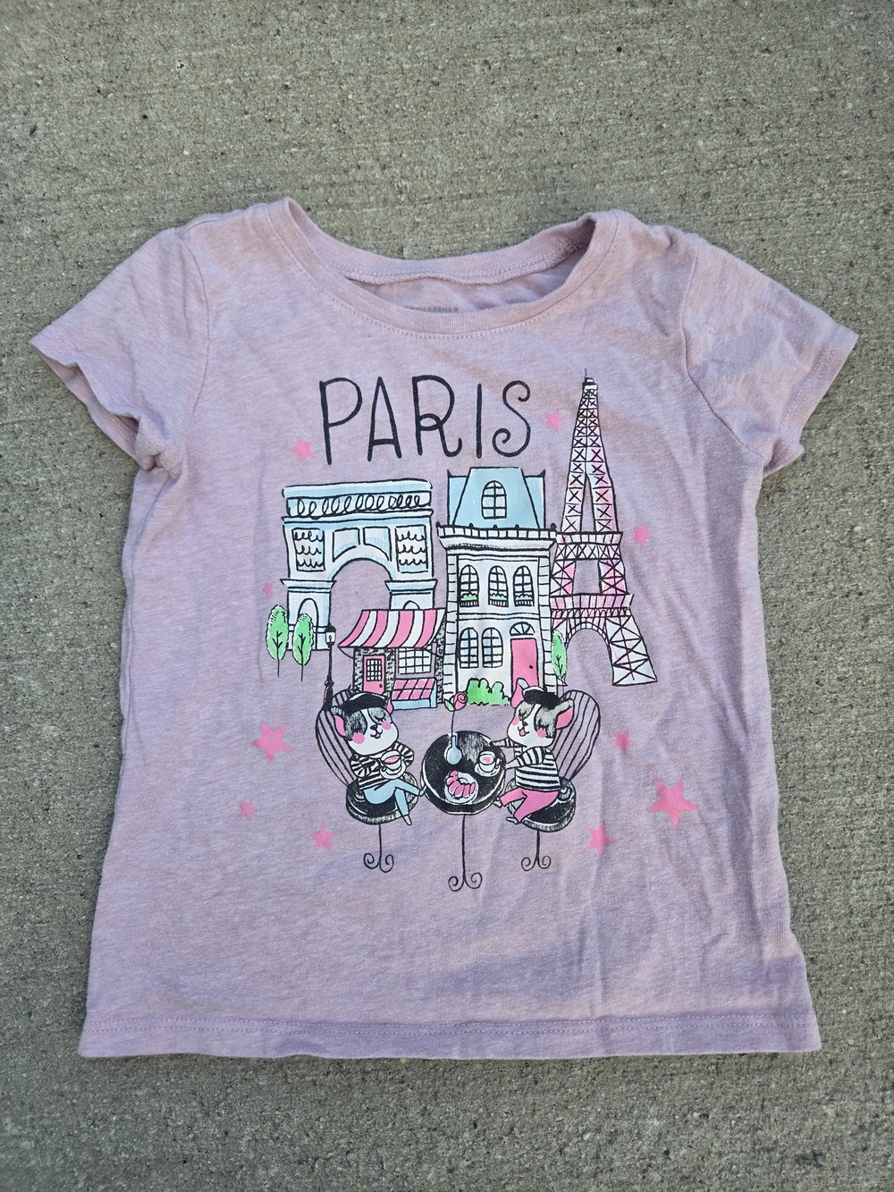 Childrens Place Girls' Pink 'Paris' Graphic Tee